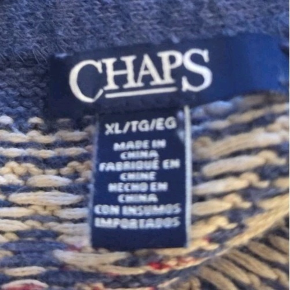 Chaps Women's Open Cardigan Blue Southwest‎ Western Boho Geometric Print SZ XL - Picture 9 of 11
